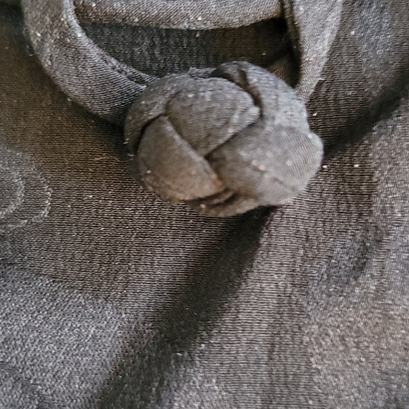 BLACK SILK FLORAL KIMONO BAG - Picture 2 of 4